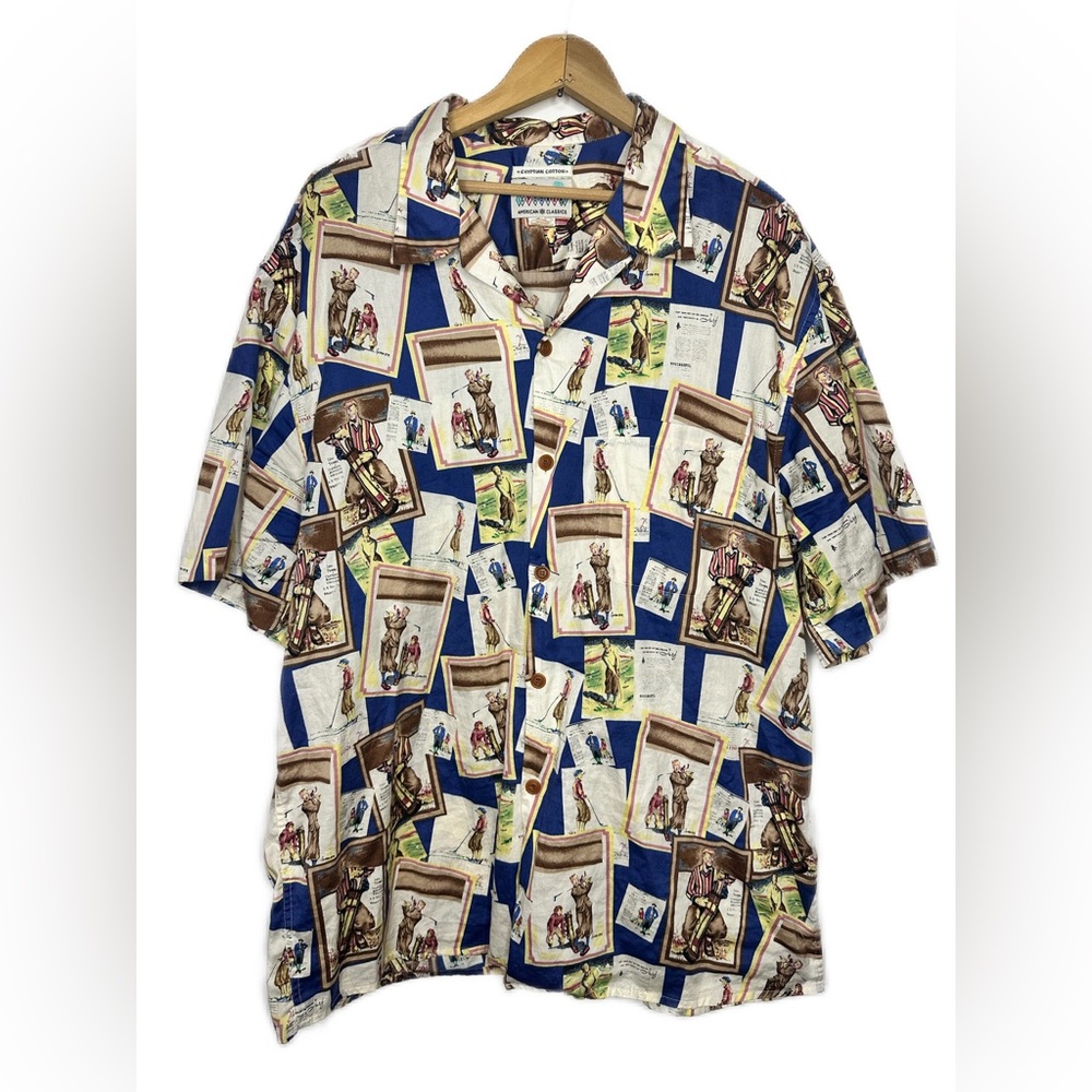 REYN SPOONER American Classics Vintage Golf Theme Button Down Shirt Men’s XL